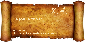 Kajos Arnold névjegykártya