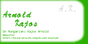 arnold kajos business card